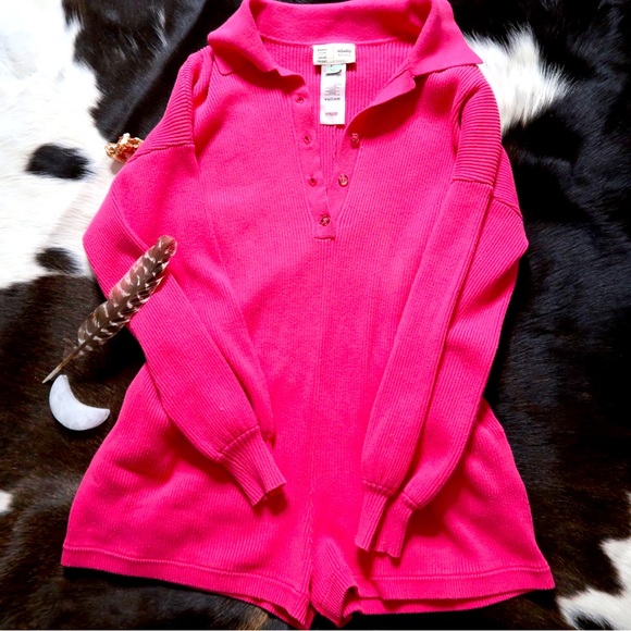 Anthropologie Pants - Anthropologie pink long sleeve romper